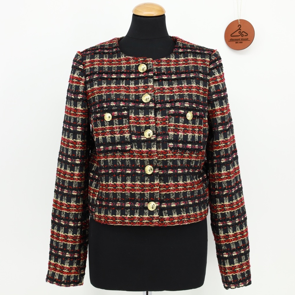 HOUSE OF HARLOW 1960 Cropped Tweed Blazer Small Business Career Preppy Office